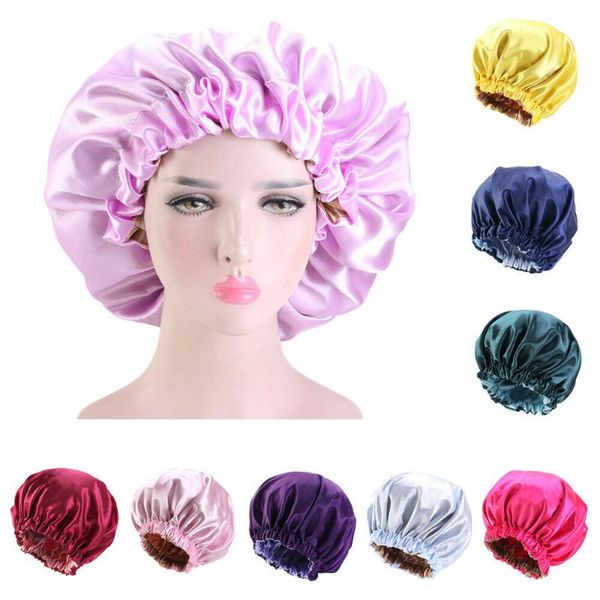 

beanie/skull caps reversible satin bonnet hair double layer adjust sleep night cap head cover hat women turban headwear sleeping beanies, Blue;gray