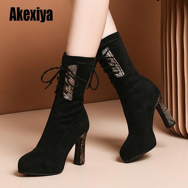 

autumn winter women zipper round toe boots elastic suede woman short boots cotton ankle women's botas mujer 2020 new u652, Black