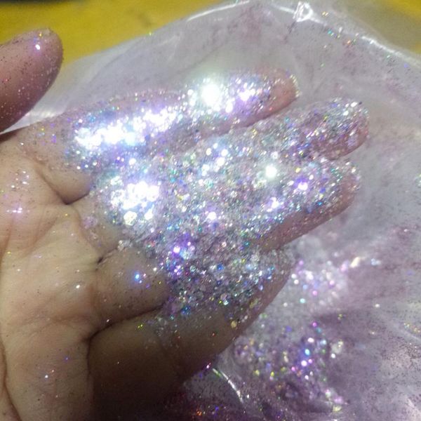 

nail glitter #2 200g/500g halo hexagon glitter/ flakes 3d diy laser sequins/mermaid silver starry sky flake for gel, Silver;gold