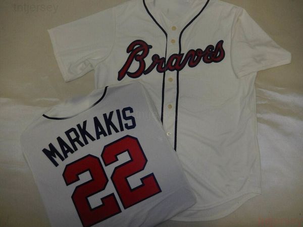 Custom Nick Markakis Baseball Cool Base Jersey Creme Stitch alle Namensnummer Männer Frauen Jugend Baseball Trikot