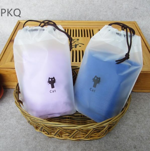

gift wrap 50pcs matte frosted travel pouch storage bag sealed waterproof transparent for clothing bras shoes garment package1