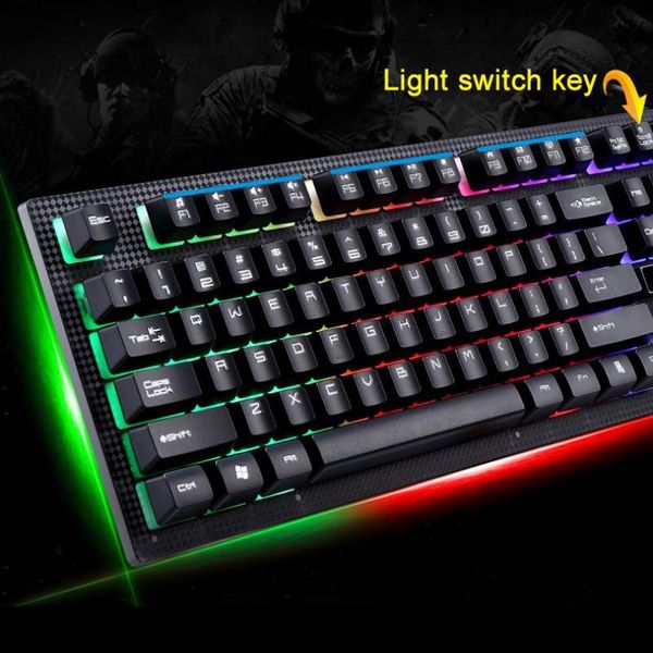 

wired waterproof usb backlit computer keyboard luminous gaming keyboard custom floating keycap black