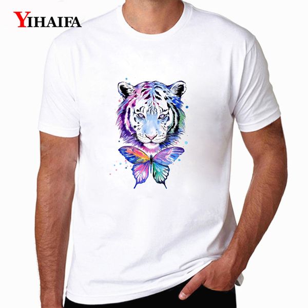 

yihaifa mens galaxy painted tiger graphics tees short sleeve casual streetwear sport hooded sweatshirt hoodie men t shirt