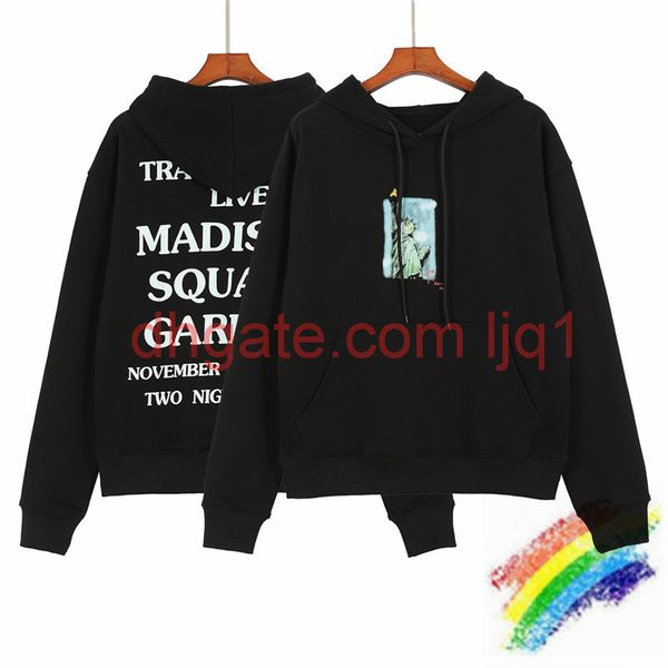 

heavy fabric fleece tee hoodie men women 1 pullovers hooded sweatshirts, Black
