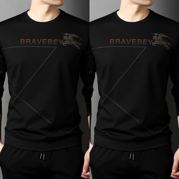 

sweater men's 2020 pulloversweater pullover autumn new korean pullover thin bottomed shirt crew neck casual printed men's 628 85aj, Black