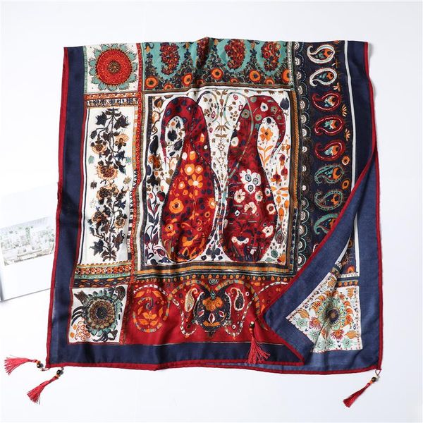 

2020 новый женский шарф хиджаб хлопок пашмины дизайн печать bohemia женский foulard платок пляж платков зимние шарфы jllgas bde_jewelry, Blue;gray