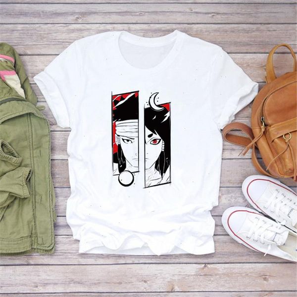 

tshirt naruto uchiha itachi summer harajuku cool japanese anime funny print short sleeve t shirt women tees, White