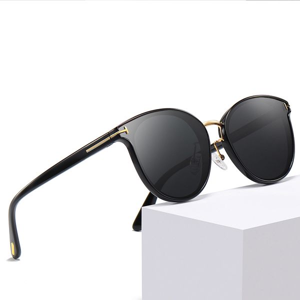 

l.viscount round polarized sunglasses women men luxury design fashion driving sun glasses for ladies gafas de sol masculino, White;black