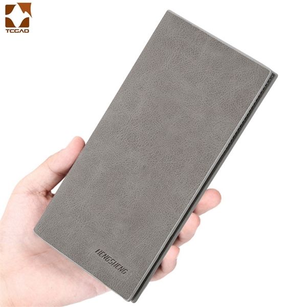 

men's wallet thin slim wallet leather long male clutch mens wallets coin hand purse pocket cartera hombre billetera hombre 2020 c0125, Red;black