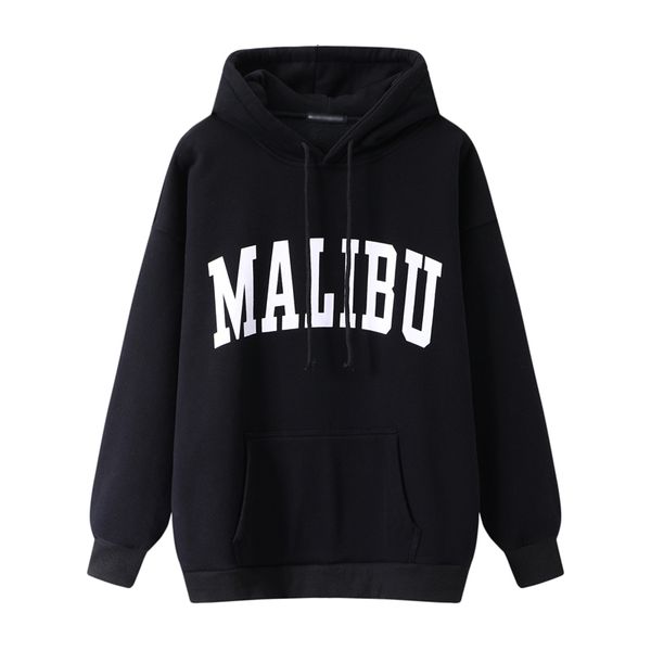 

2021 new oversize meninas grosso algodo hoodies outono moda senhoras streetwear pullovers casual feminino chique roupas femininas m6d5, Black