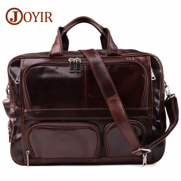 

joyir classic men's briefcase tote men messenger bag travel lapbag for men document business genuine leather briefcase male