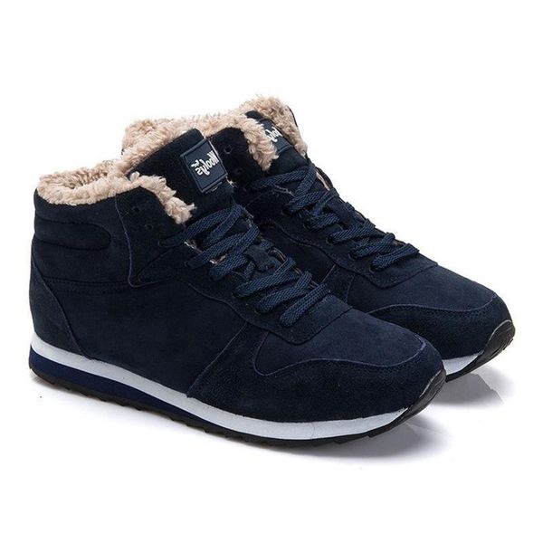 

men fur women snow boots casual suede flats winter sneakers fashion warm with plush ankle boots female shoes plus size, Black