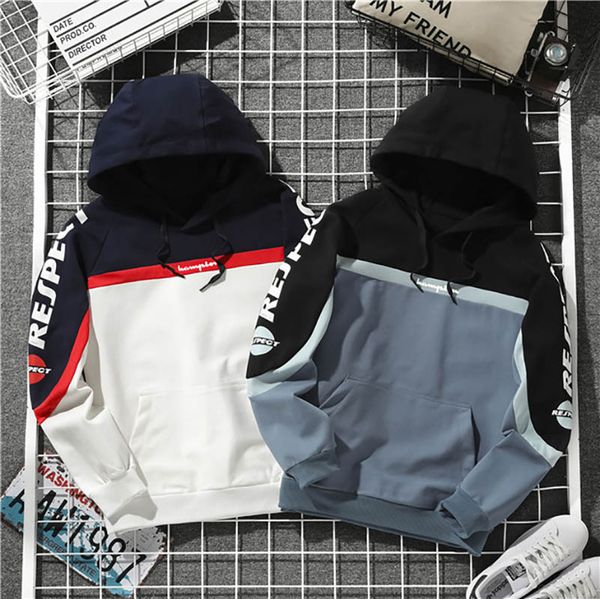 

2020 осень новых людей конструктора толстовки моды mens pullover hoodie с letter pattern повседневная мужчины толстовка с капюшоном 2 цвета