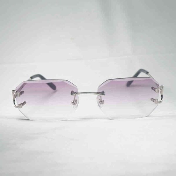 

2022 factory wholesale new vintage rimless c wire sunglasses men eyewear women for summer diamond cutting clear glasses metal frame oculos g, White;black