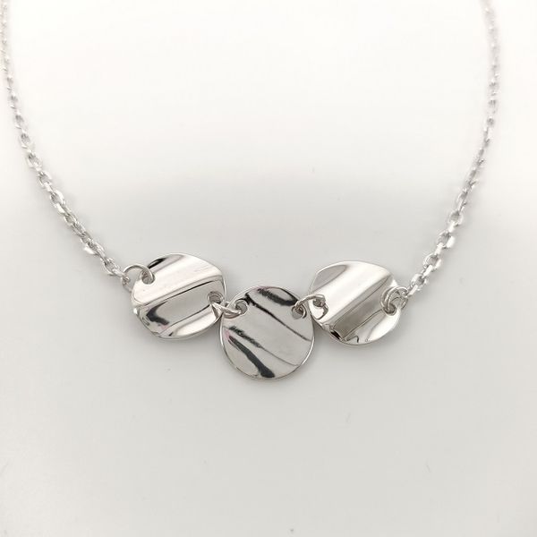 

designer necklace luxury designer jewelry women necklace 3pcs disc pendant necklace rhodium plated brass jewelry wholesale accessories, Silver