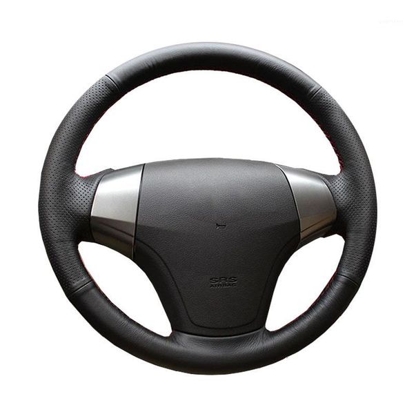 

diy genuine leather car steering wheel cover for elantra 2008-2010 / protect steering-wheel1