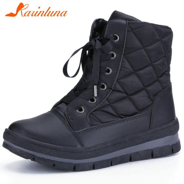 

dropship горячая продажа мода большого размера 40 женщина обувь снег зимы теплые сапоги твердые клинья каблуки круглый toe кросс-привязанные, Black