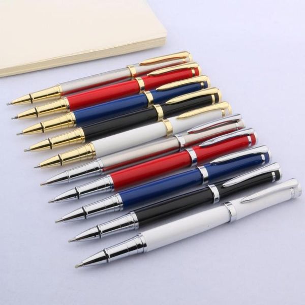 

ballpoint pens luxury quality metal 3035 rollerball pen write silver golden trim stationery office school supplies ink 1, Blue;orange