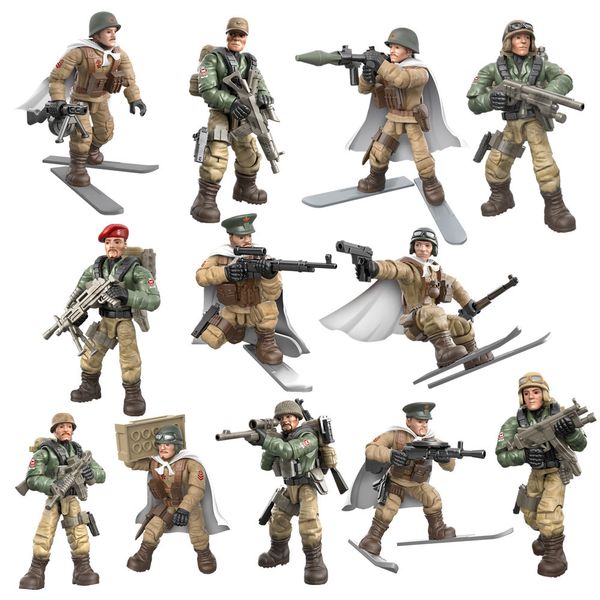 

12pcs world war 2 ww2 soldiers city police military swat army action figures building blocks bricks enlightenment kids toys