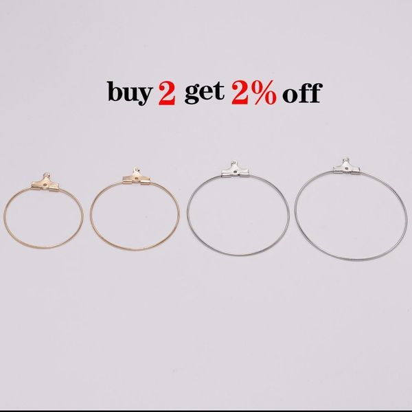 

30pcs 25 30 35 40mm hanging earrings big circle ear wire hoops earrings wires ear hooks for diy jewelry making material h bbyrhm, White