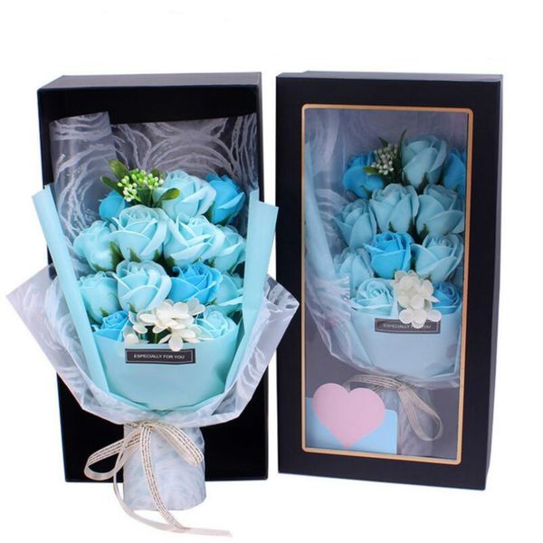 

creative scented artificial soap flowers rose bouquet gift box simulation rose valentines day birthday gift decoration