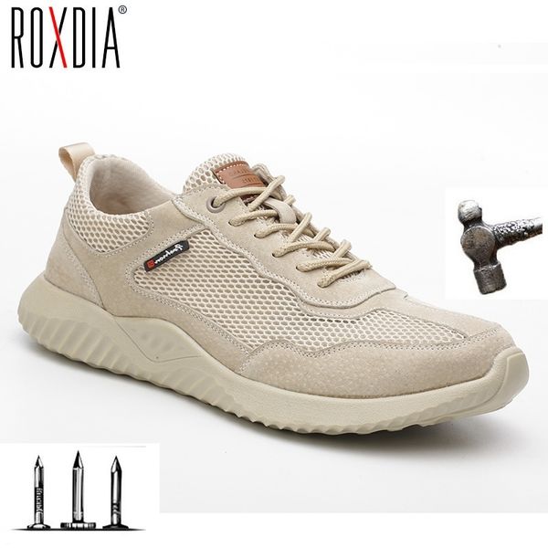 

drop shipping steel toe cap men leather work safety shoes breathable casual male sneakers plus size 39-46 roxdia rxm261 y200915, Black;brown