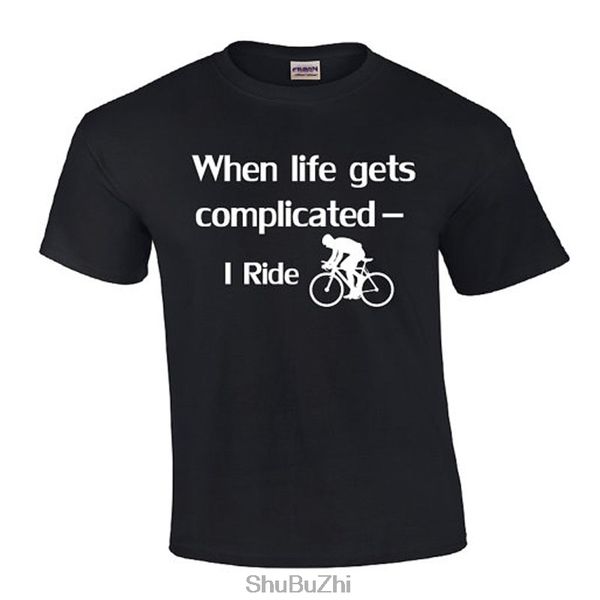 

drop shipping summer fashion when life gets complicated i ride | cycling printed cool tshirt hooded sweatshirt hoodie men t shirt