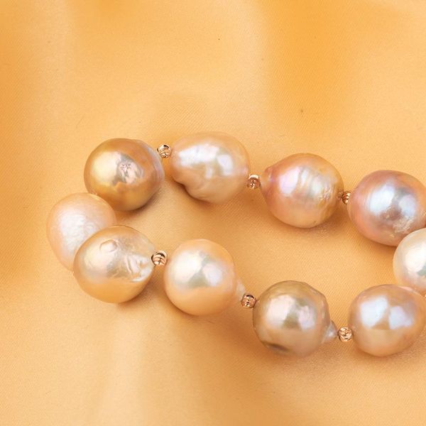 

bangle stretch style women's bracelet natural colours cultured pearl 14mm, Black