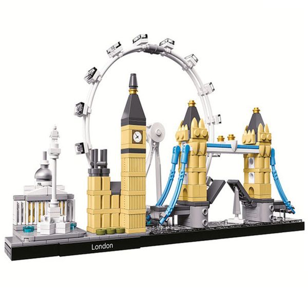 

10678 architecture building set london big ben tower bridge model building block bricks toys lepining gifts 1008