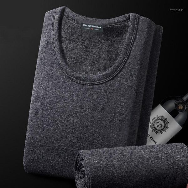 

new thermal underwear mens long johns men autumn winter shirt+pants 2 piece set warm thick plus velvet size l-xxxl1, Black;white