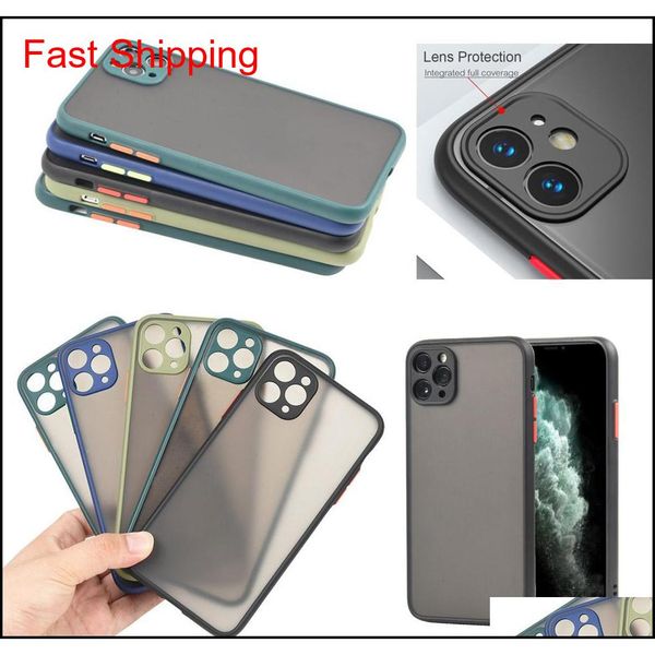 

shock proof phone case for ip-hone 12 11 pro xs max x xr translucence frosted case for ip-hone 7 8 plus se 2020 cover fb3q5 dal9z