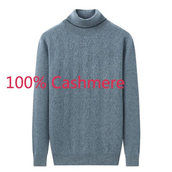 

new arrival men thick pure cashmere jacquard two lapel warm high collar computer knitted pullovers casual sweater size xs-3xl, White;black