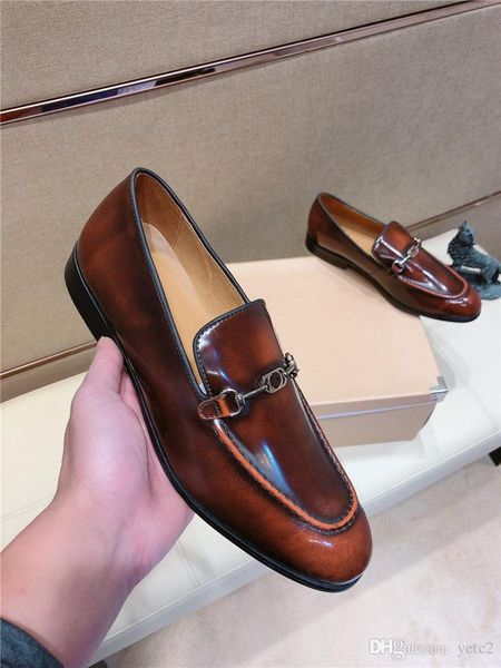 

q1 2020 shoes men brogue shoes comfortable breathable formal shoe brand luxury dress shoes 22, Black