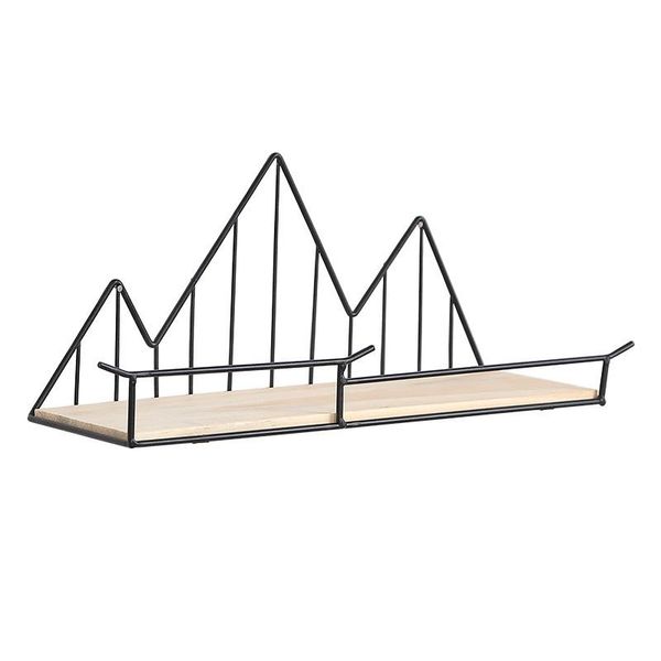 

hooks & rails creative triangle shelf wall hanging storage rack wooden and iron bedroom living room decoration