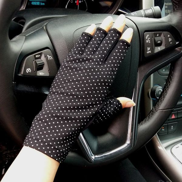 

female sports fitness cycling sunscreen fingerless touch screen women thin cotton fashion half finger driving gloves b86, Blue;gray