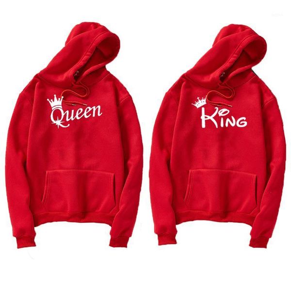 

crown print men women streetwear autumn long sleeve hoodies sweatshirt for lovers winter hooded pullovers hoody1, Black