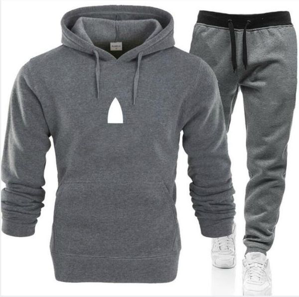 

men 2pcs sweatsuits tracksuit man hoodies +pant mens clothing sweatshirt pullover mens womens casual tennis sport tracksuit sweat suit, Gray