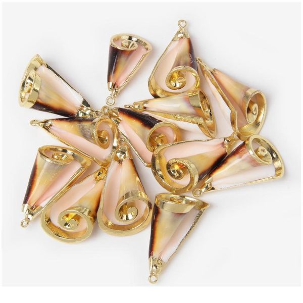 

27 styles 5pcs natural shell pendant conch shell charms pendant for diy earring necklace jewelry making finding accessor jllyuv, Black