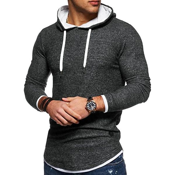 

new fashion men winter fall outfits hipster long sleeve loose sweatshirts jumper oversize hoodie sweatshirt gray, Black