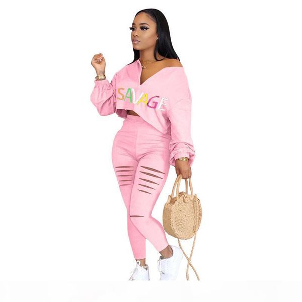

women two piece suits long sleeve tracksuit ladies letter print pants sets v neck sportswear autumn female outfits 050824, Gray