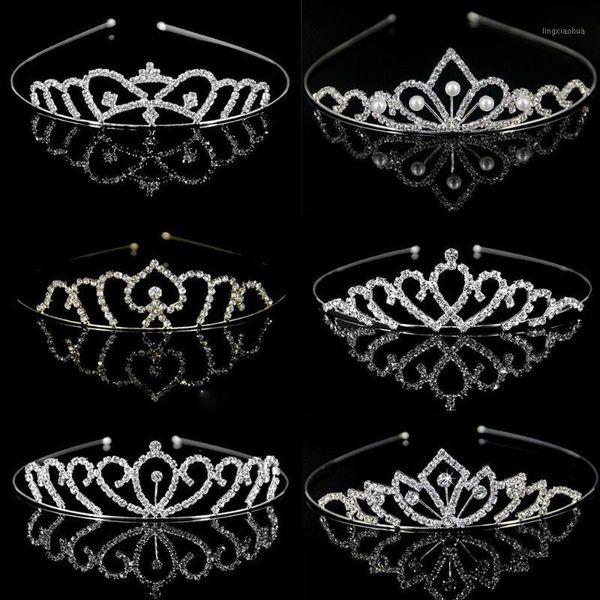 

princess bride crown bridal hair accessories for women girls crystal headband wedding hair jewelry ornaments headpiece headdress1, Slivery;white