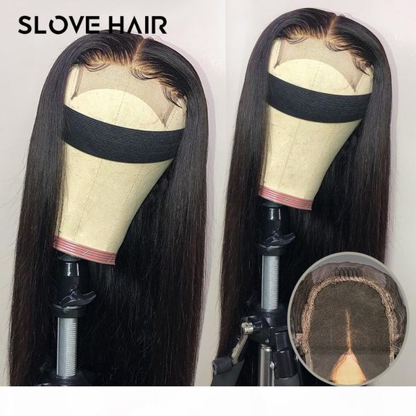 

150% фронта шнурка человеческих волос парик для женщин 4x4 длинные прямые черные щипковых remy бразильский средний ratio отбеленные узлы slo, Black;brown