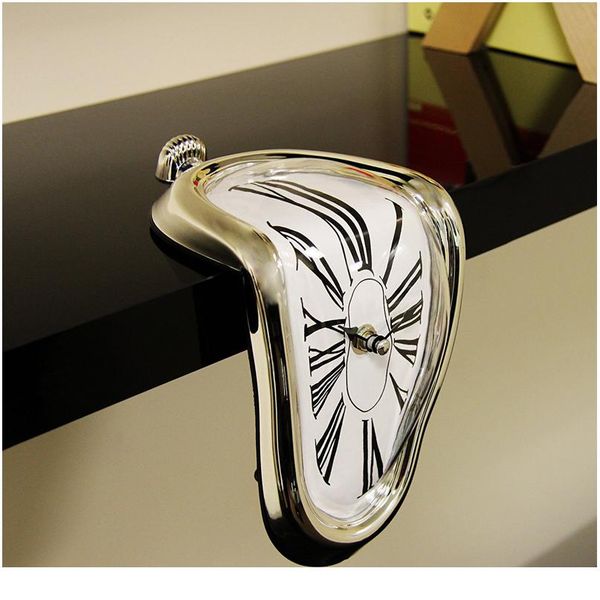 

2019 new novel surreal melting distorted wall clocks surrealist salvador dali style wall watch decoration gift hom wmtxod