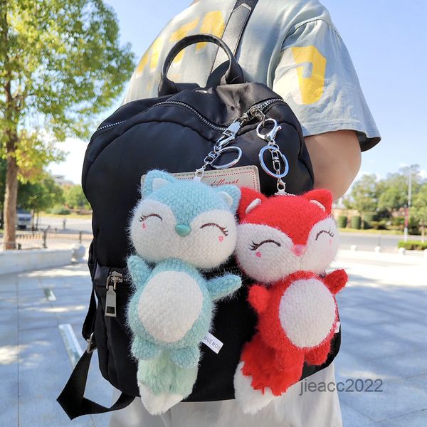 

mickeis keys chain plush long fox doll schoolbag boutique fox a001, Silver
