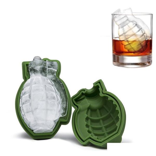 

3d grenade shape ice cube mold creative ice cream maker party drinks silicone trays molds kitchen bar tool mens gift vrkth