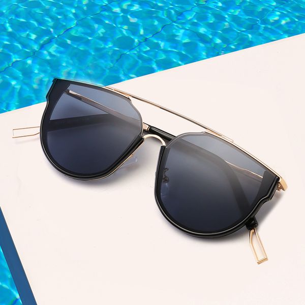 

new double beam for men and women fashion sunglasses, White;black