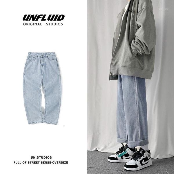 

men's jeans korean wide-leg men's fashion retro casual blue men streetwear wild loose hip-hop straight denim pants mens -2xl1