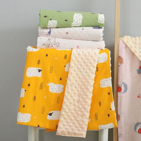

baby blanket & swaddling thin sunmmer newborn muslin gauze baby soothing blanket children blanket bedding set cotton quilt lj201105