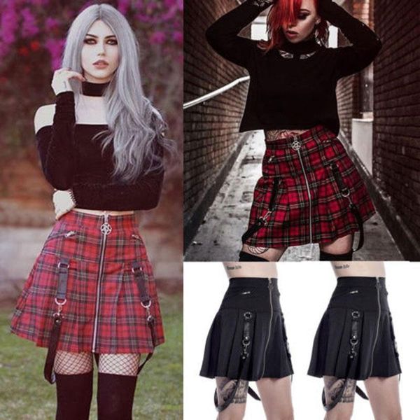 

brand new style lady women mini skirt plaid skirts casual high waist new fashion ruffle pleated pencil skirts, Black