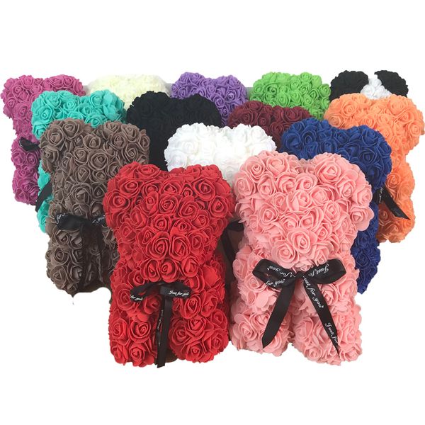 

bear teddy 25cm red girl wedding birthday rose flower artificial decoration gift for women